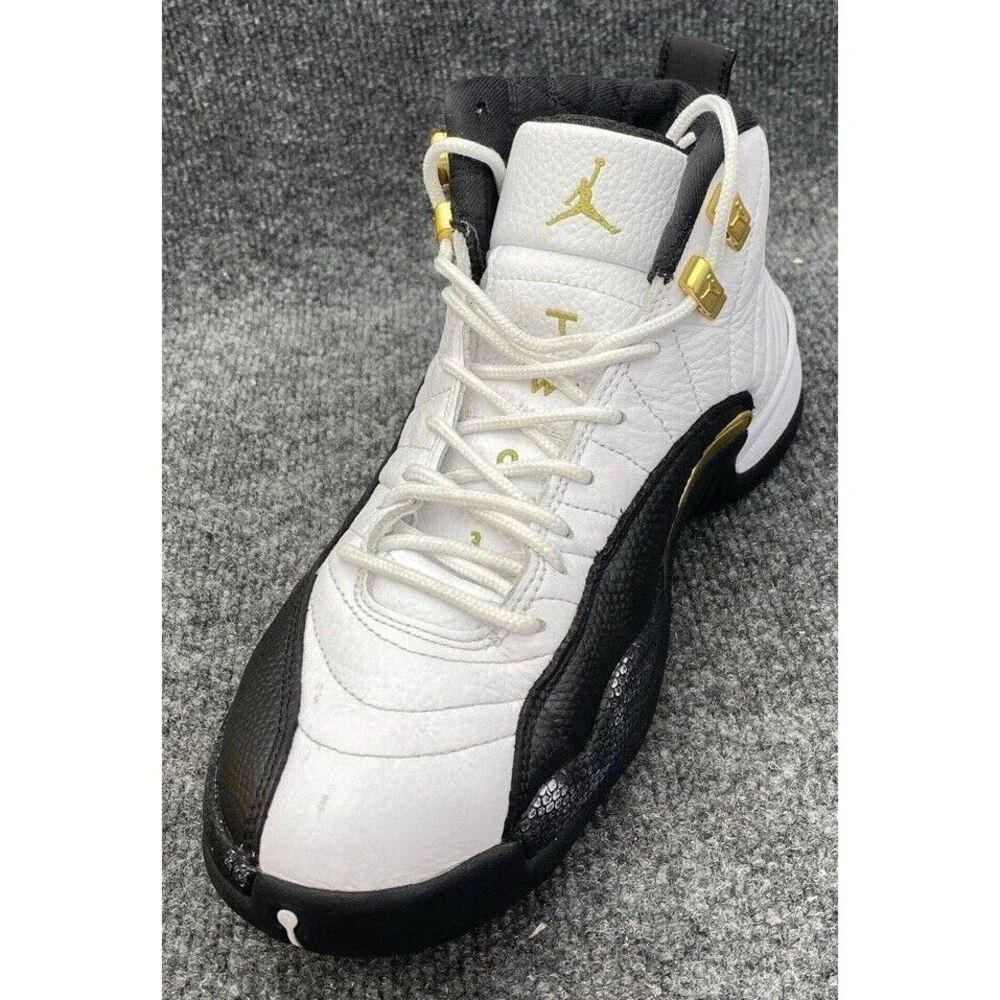 Air Jordan 12 Retro Royalty Taxi White Black Gold CT8013-170 Men Size 9 Mid Top